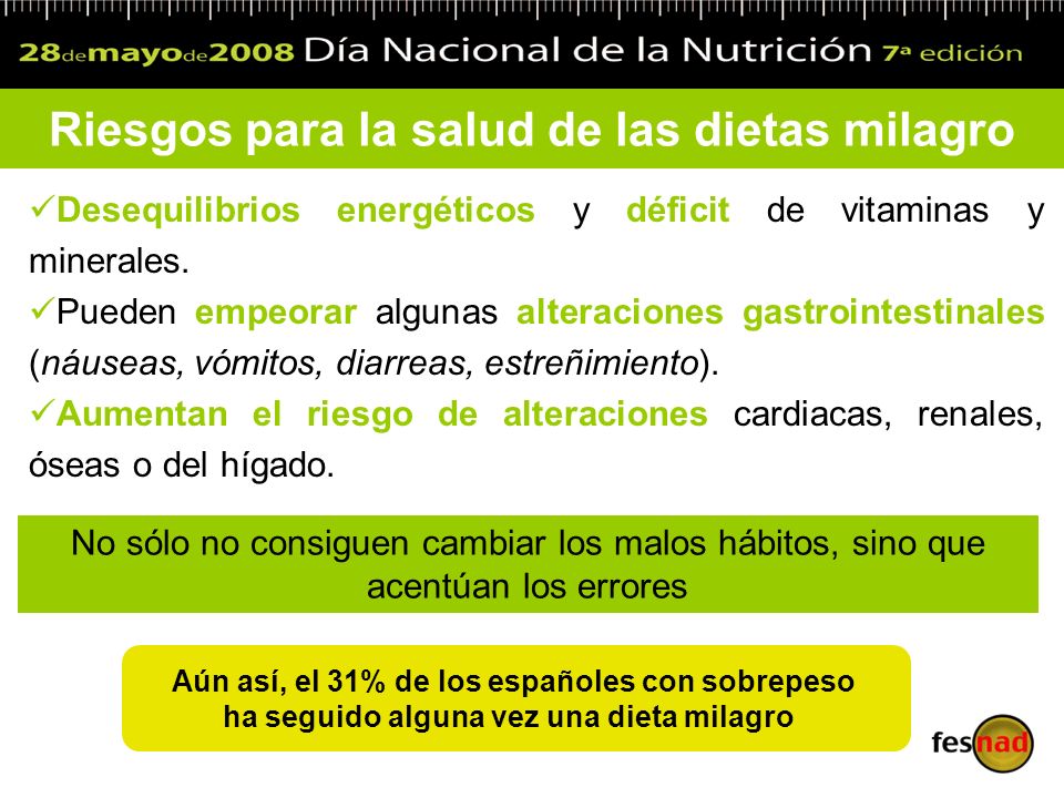 que son las dietas milagrosas y los riesgos para la salud
